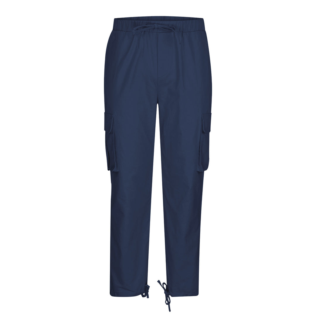 Damen nan lässige Cargo-Hose mit elastischem Kordelzugbund, Klappentaschen und verstellbaren Knöchelschnüren Shop Nory