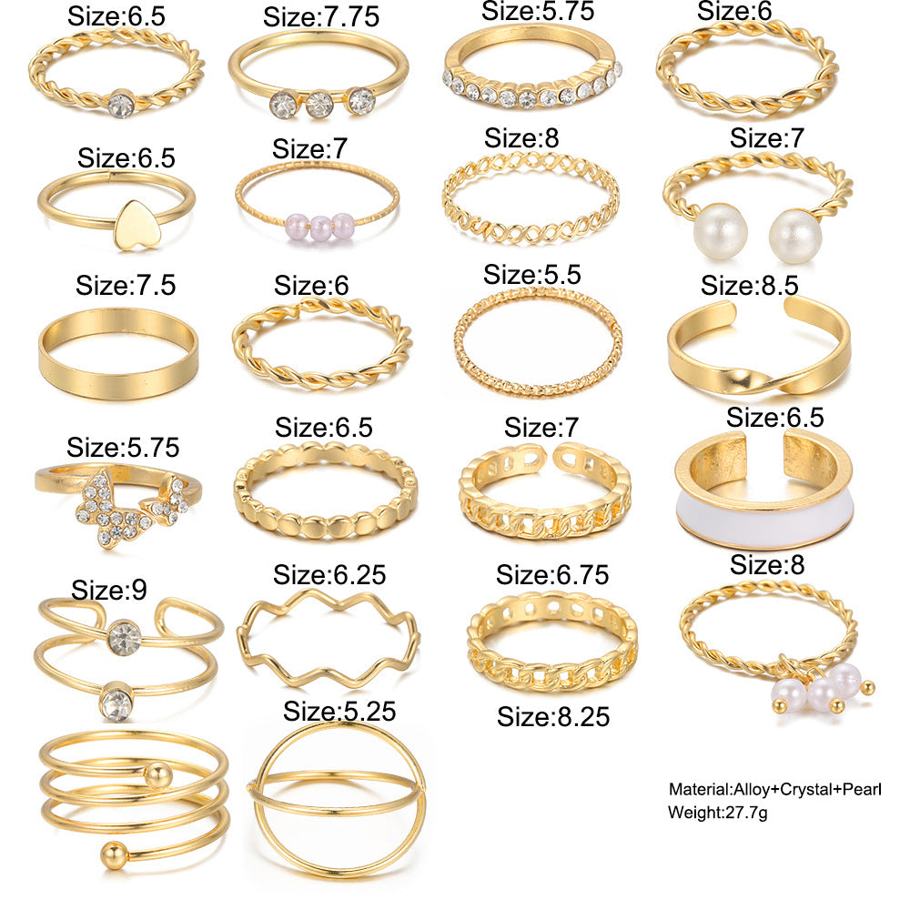 Damen stilvolles und kreatives Ring-Set Shop Nory