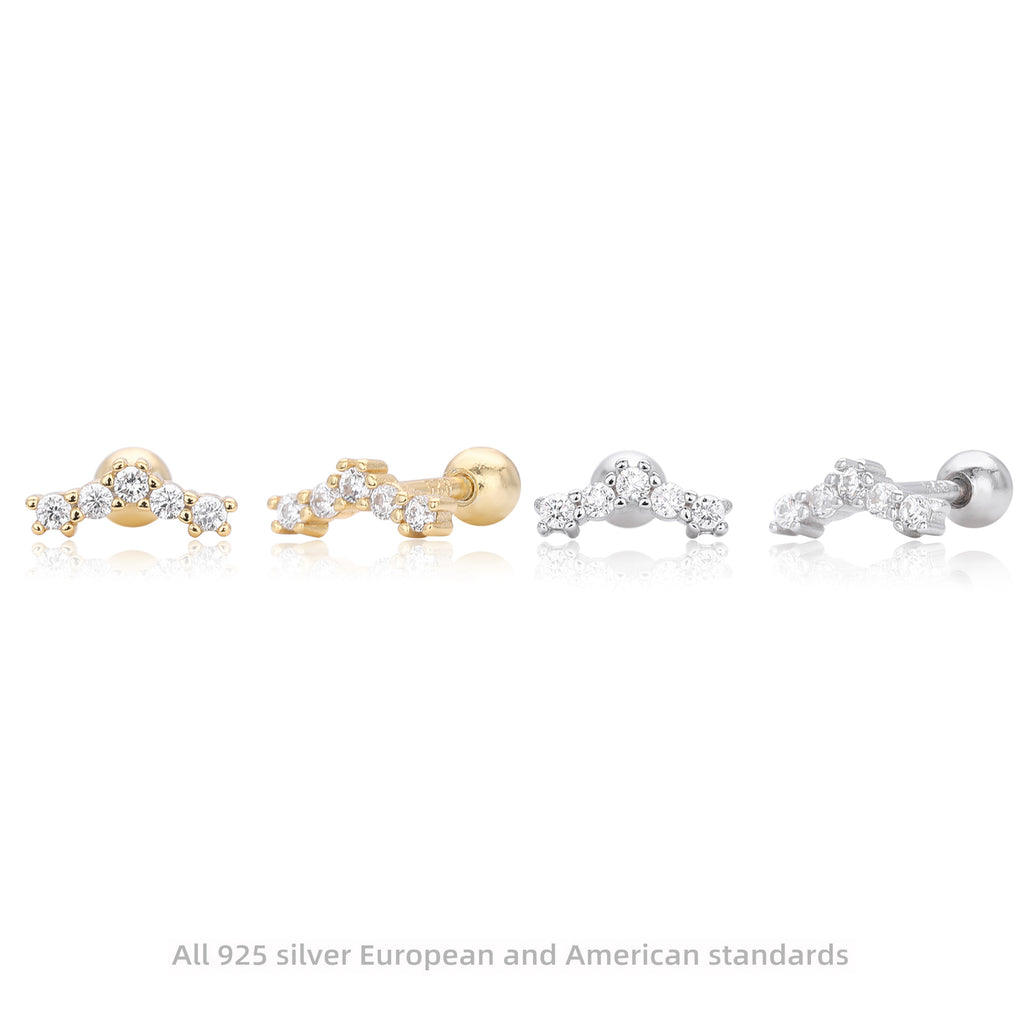 Damen Ohrstecker mit funkelnden Zirkon-Akzenten aus 925 Sterlingsilber Shop Nory