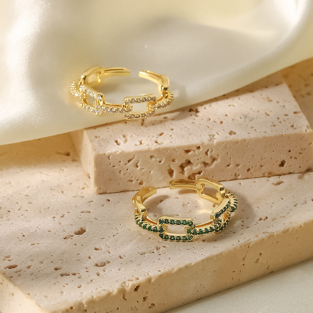 Damen Offener Ring mit elegantem Zirkonia-Design Shop Nory