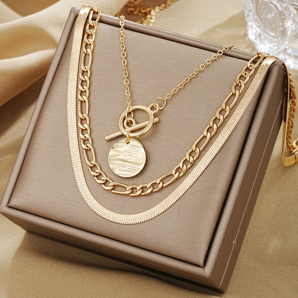 Damen mehrlagige Halskette mit eleganten Goldakzenten Shop Nory
