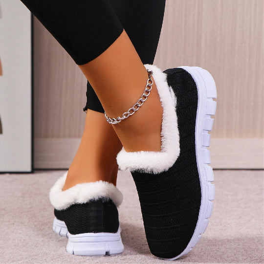 Damen Fleecegefütterte Strick-Slipper-Sneaker mit flexibler EVA-Sohle Shop Nory