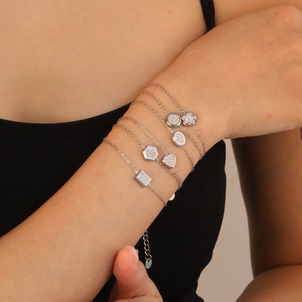 Damen elegante Halskette mit funkelndem Zirkonia-Anhänger Shop Nory