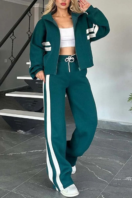 Damen Zweiteiliges Sweatset mit Reißverschlussjacke und High‑Waist Relaxed-Jogginghose Shop Nory