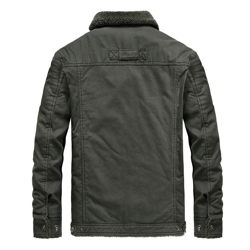 Herren robuster Canvas-Fieldblouson mit wärmender Sherpa-Innenlage und Hemdkragen Shop Nory