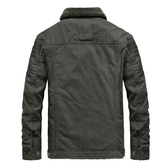 Herren robuster Canvas-Fieldblouson mit wärmender Sherpa-Innenlage und Hemdkragen Shop Nory
