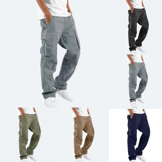 Herren robuste Cargo-Jeans mit seitlichen Reißverschlusstaschen