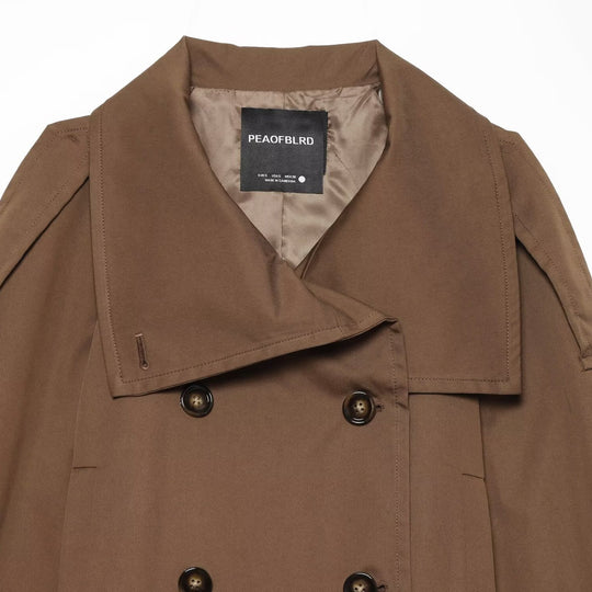 Damen Kurz-Trenchjacke im Cropped‑Schnitt mit doppelreihiger Knopfleiste und Taillengürtel Shop Nory