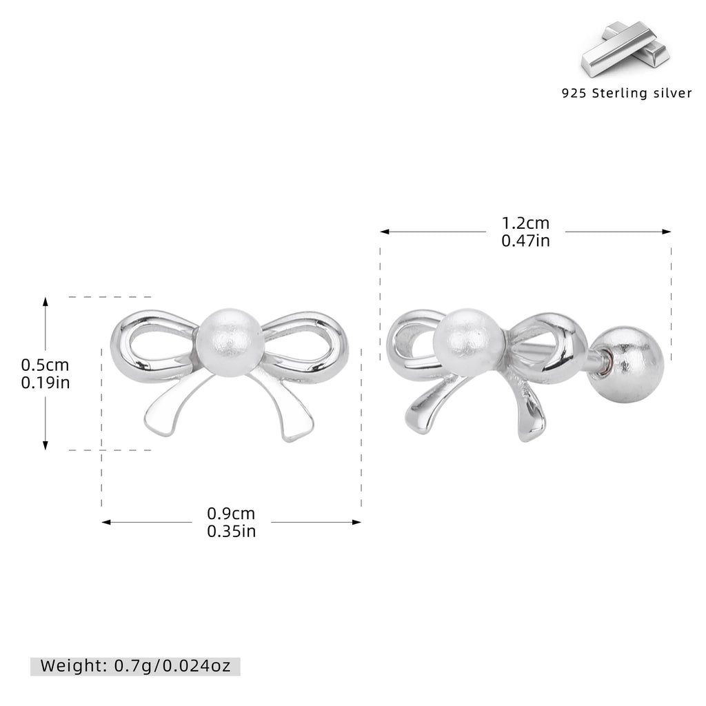 Damen Ohrstecker mit verspieltem Schleifen-Design aus 925 Sterling Silber Shop Nory