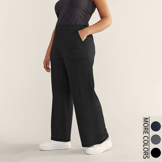 Damen Hochtaillierte Relax-Culottehose mit weitem Bein und seitlichen Eingrifftaschen Shopy Nory