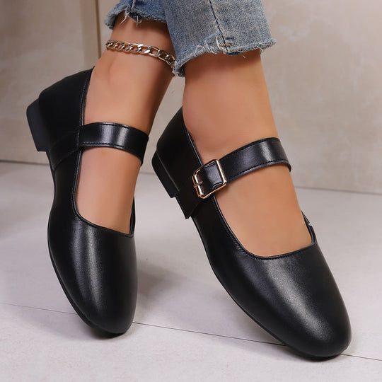 Damen Ballerina-Schuhe mit verstellbarem Riemendesign und bequemem Fußbett