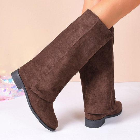 Damen Weiche Winterstiefel aus Veloursleder
