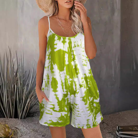 Damen Sommerlicher Jumpsuit mit verstellbaren Trägern und praktischen Taschen