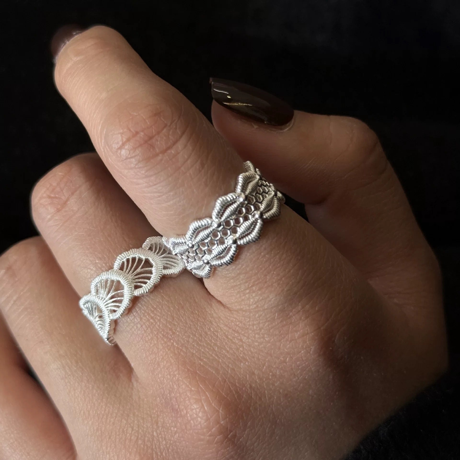 Damen Vintage Spitzenring Shop Nory