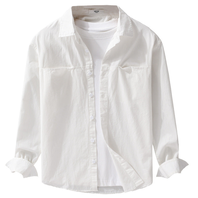Herren Casual-Layering Hemdjacke mit versteckten Brustpaspeln und weichem Griff Shop Nory