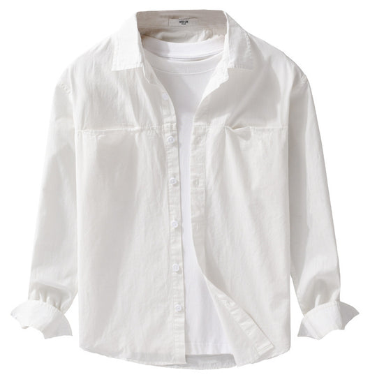 Herren Casual-Layering Hemdjacke mit versteckten Brustpaspeln und weichem Griff Shop Nory