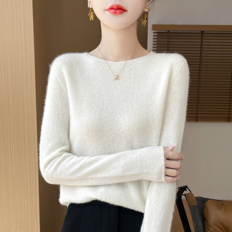 Damen Weicher Mohair‑Optik Rundhals‑Pullover mit feinem Rippsaum und leichter Oversize‑Passform Shop Nory