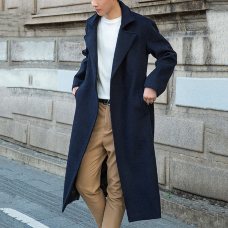 Herren Maxilanger Wollmix-Übermantel mit minimalistischer Silhouette und verdeckter Knopfleiste Shop Nory