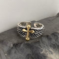 Damenring mit Engelmotiv und Kreuz Shop Nory
