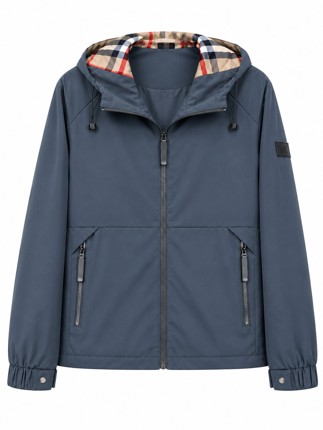 Herren leichte winddichte Softshell‑Kapuzenjacke mit kariert gefütterter Kapuze Shop Nory
