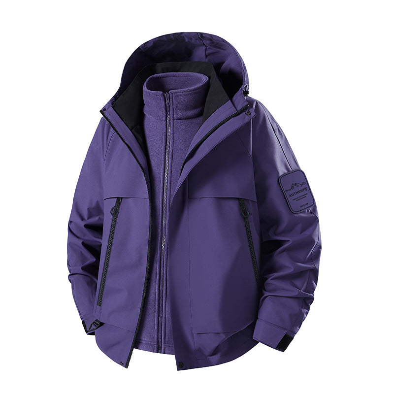 Herren multifunktionale Wasserfeste Softshell-Regenjacke mit abnehmbarer Fleece-Innenjacke Shop Nory