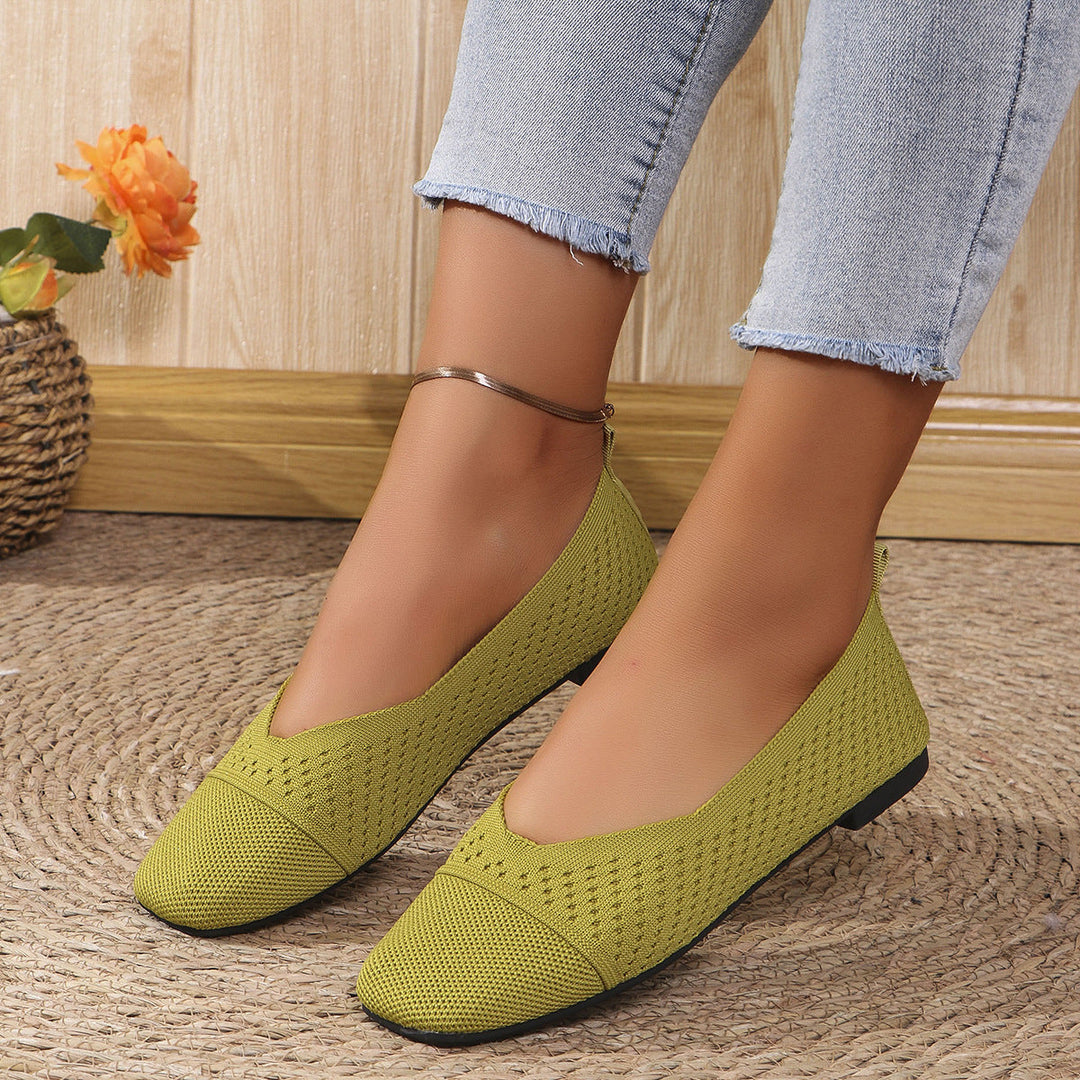 Damen atmungsaktive Ballerinas mit elastischem Einstiegsbereich Shopnory