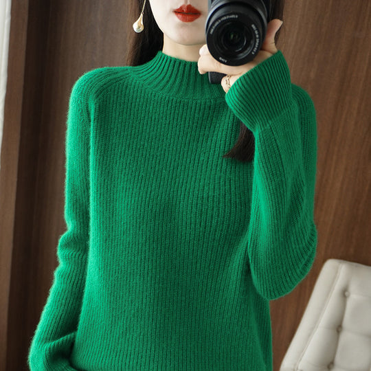 Damen Kurz-Stehkragenpullover aus feinem Feinstrick mit kaschmirähnlicher Weichheit und Raglanärmeln Shop Nory