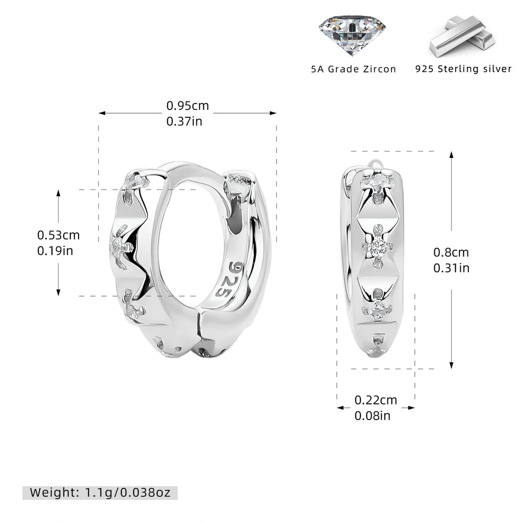 Damen Ohrhänger mit eleganten Zirkon-Details aus hochwertigem 925 Sterlingsilber Shop Nory