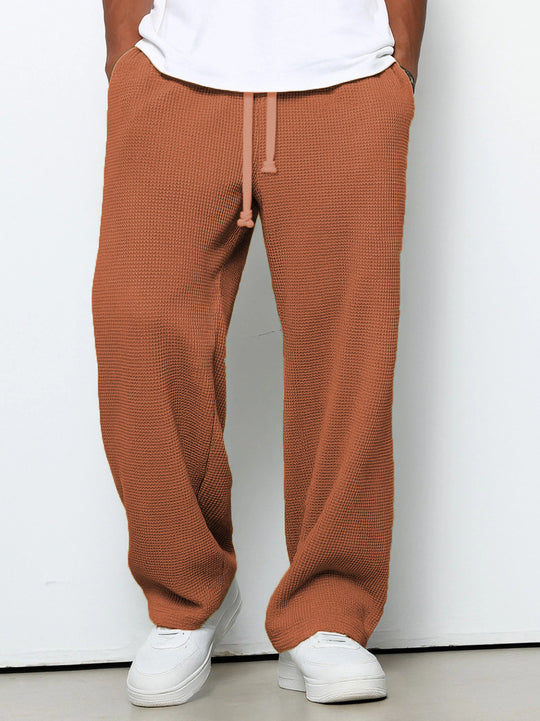Herren nan lässige Waffelstruktur Lounge-Hose mit Kordelzug, elastischem Bund und weiter Passform Shop Nory