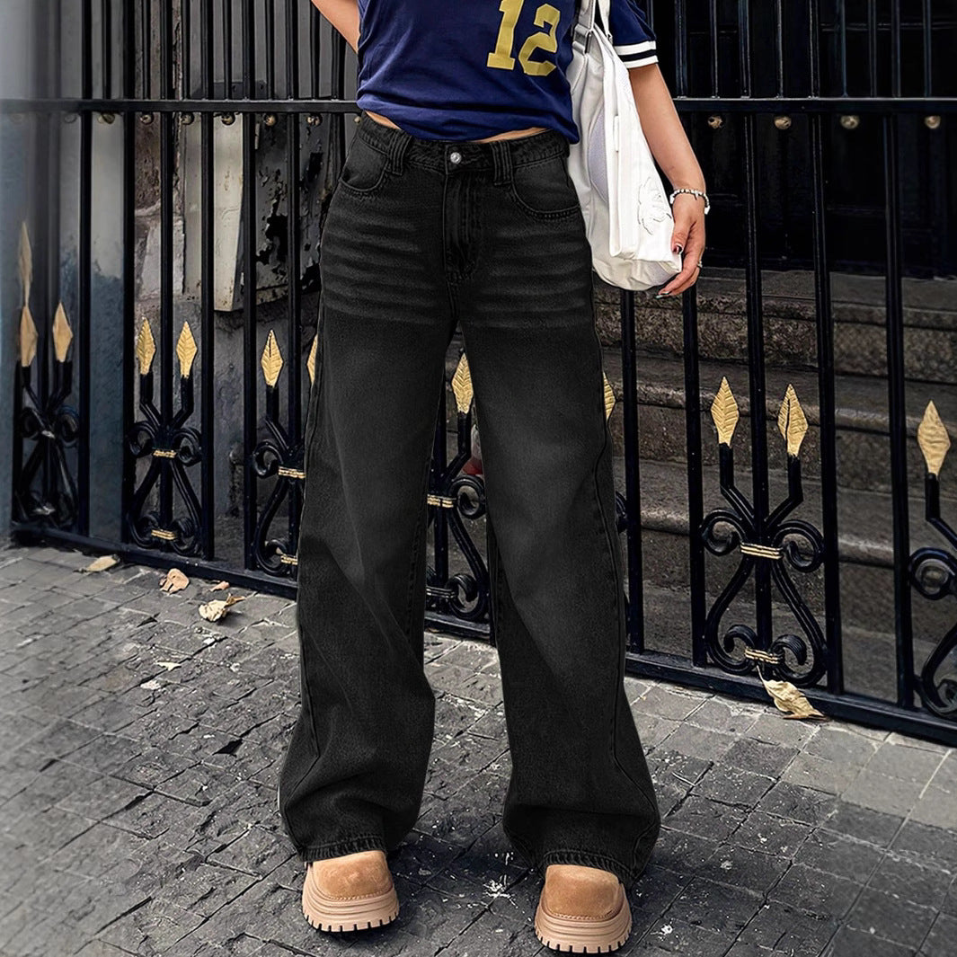 Damen weite hochtaillierte Denim-Jeans im Baggy‑Stil mit extra weitem Bein Shop Nory
