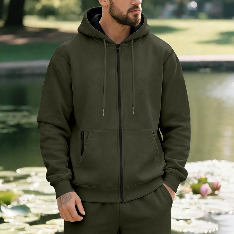 Kapuzenjacke Herren sportlich mit Reißverschluss und Taschen