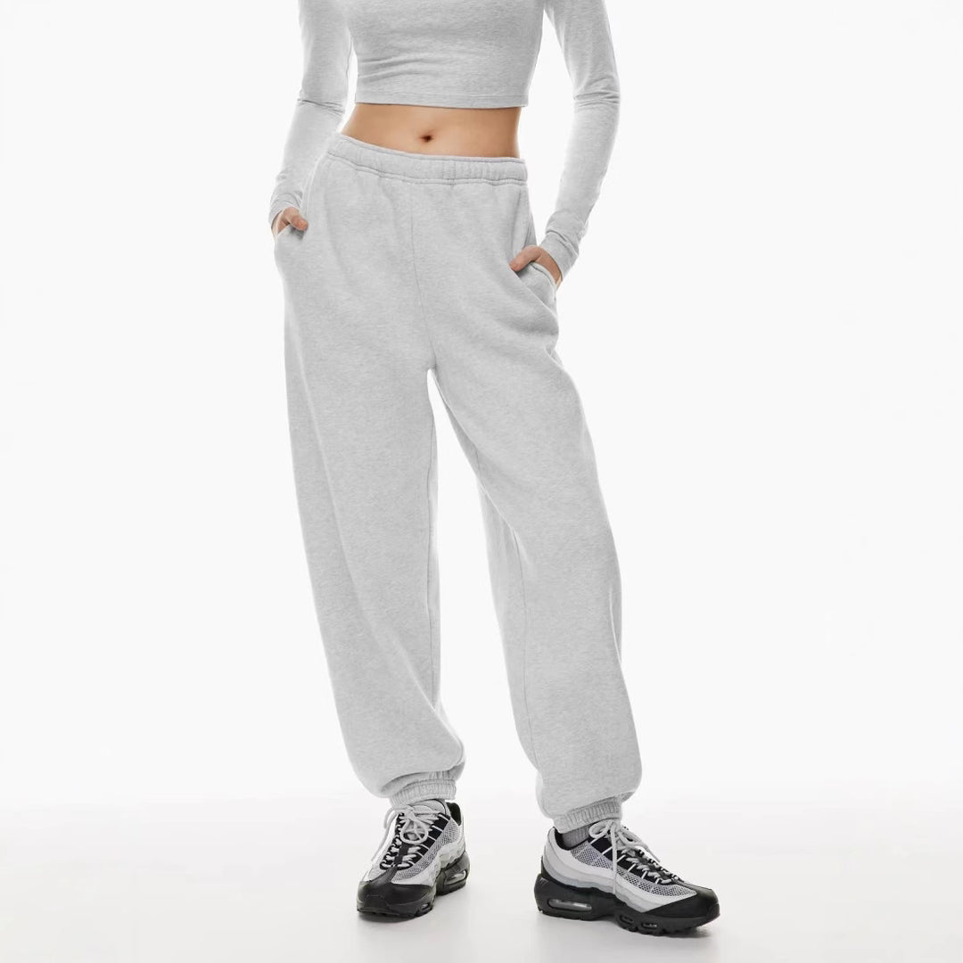 Damen nan gebürstete Relax-Jogginghose mit extra weitem Bein und elastischem Rippabschluss Shop Nory