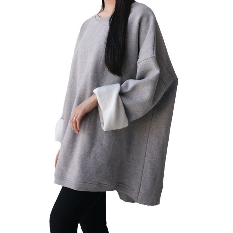 Damen Oversize-Fleece-Sweatshirt mit verlängertem Rückenteil und überschnittenen Schultern Shop Nory