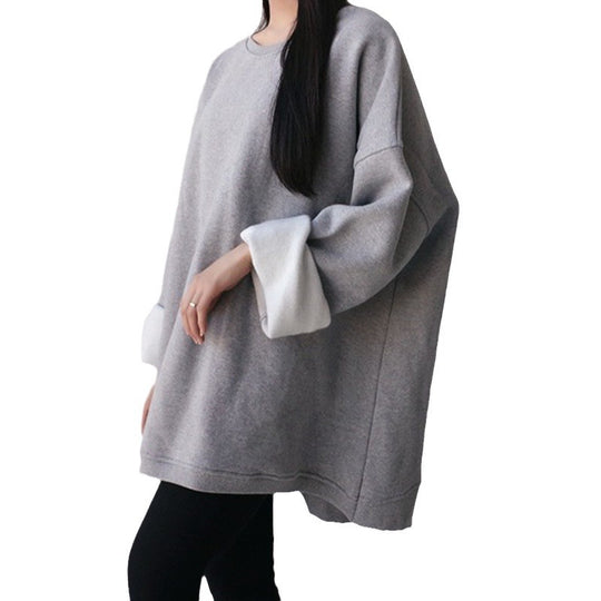 Damen Oversize-Fleece-Sweatshirt mit verlängertem Rückenteil und überschnittenen Schultern Shop Nory
