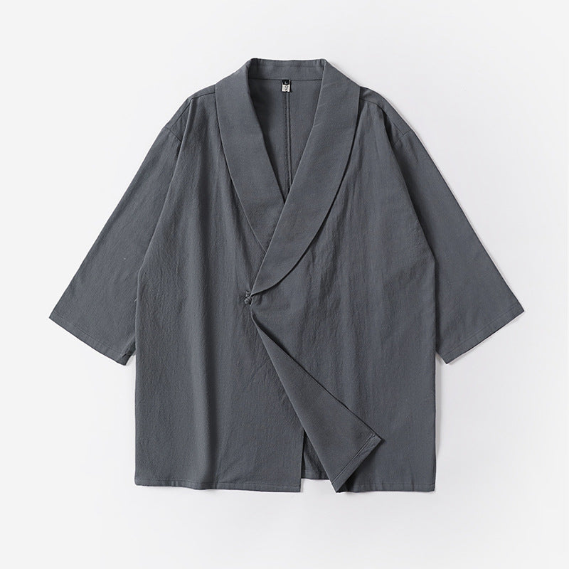 Unisex Oversize-Kimono-Jacke mit Schalkragen und Wickelverschluss Shop Nory