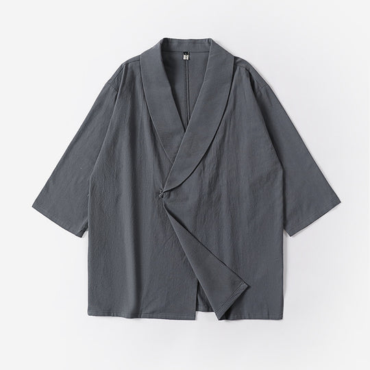 Unisex Oversize-Kimono-Jacke mit Schalkragen und Wickelverschluss Shop Nory