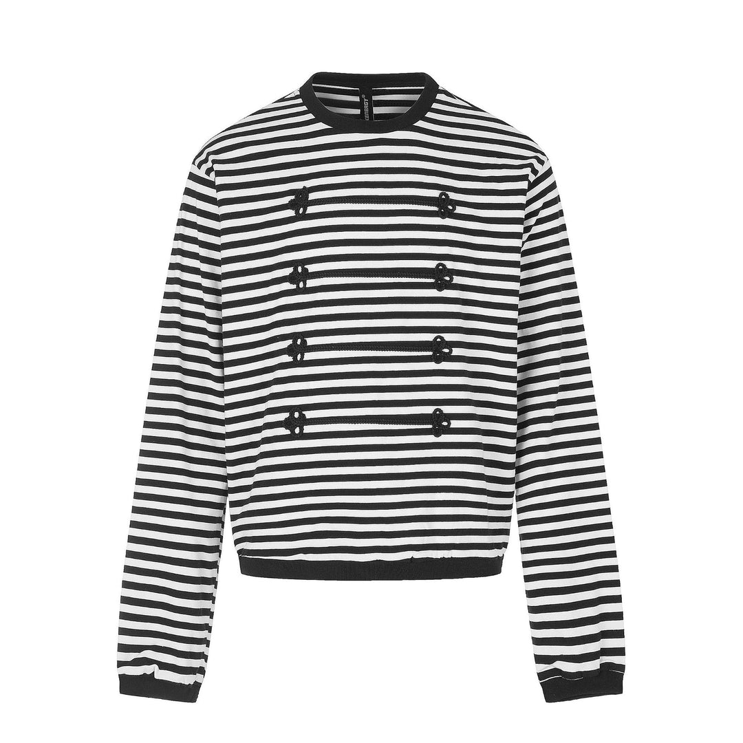 Damen maritimes Streifen-Sweatshirt mit Zierkordeln Shop Nory
