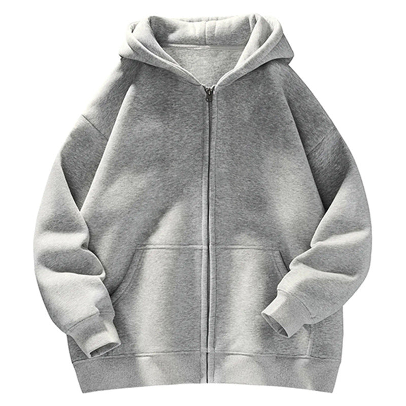 Unisex Oversize-Kapuzenjacke mit durchgehendem Reißverschluss, Teddyfutter und Känguru-Taschen Shop Nory