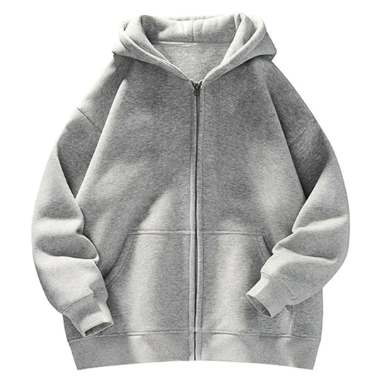 Unisex Oversize-Kapuzenjacke mit durchgehendem Reißverschluss, Teddyfutter und Känguru-Taschen Shop Nory