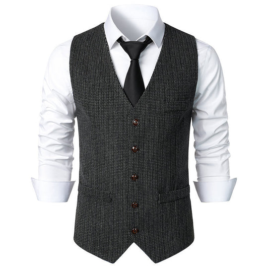 Herren Taillierte Strickweste mit V‑Ausschnitt und durchgehender Knopfleiste Shop Nory