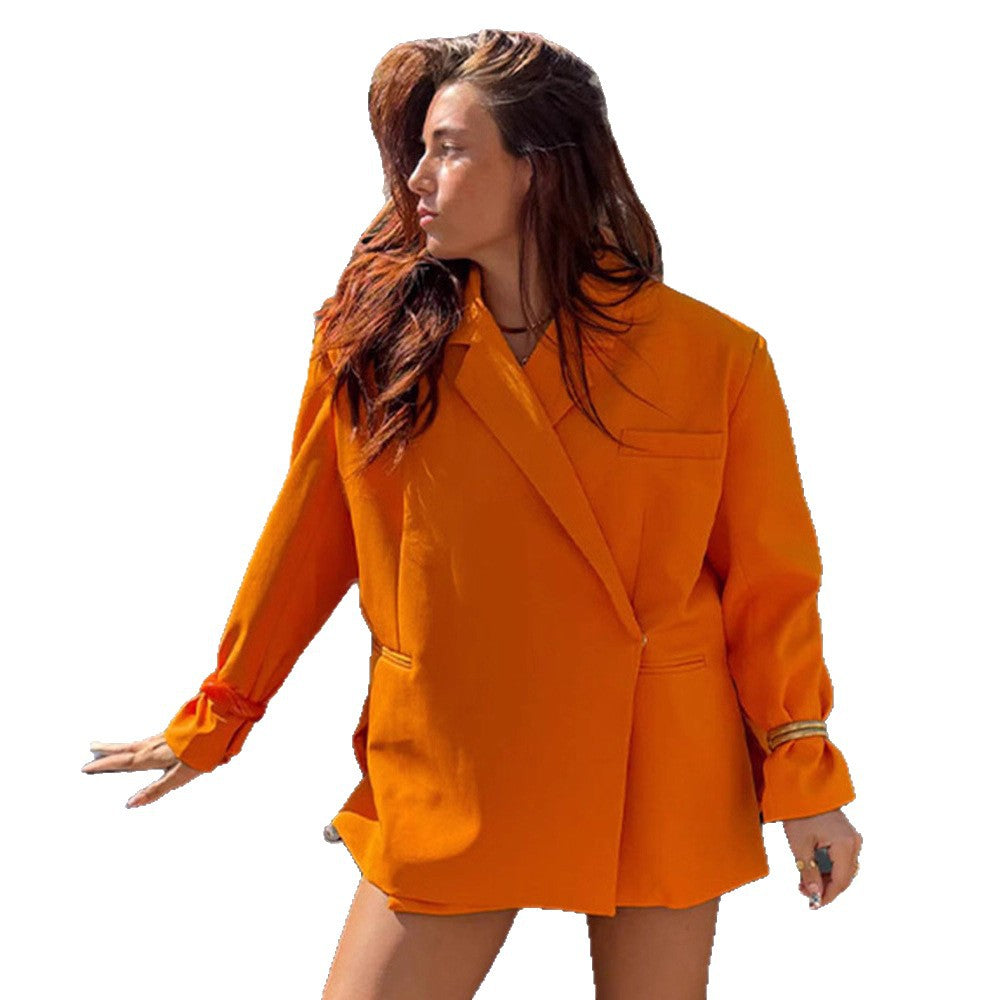 Damen Oversize-Blazer mit kastiger Silhouette, verdeckter Verschluss und Pattentaschen Shop Nory