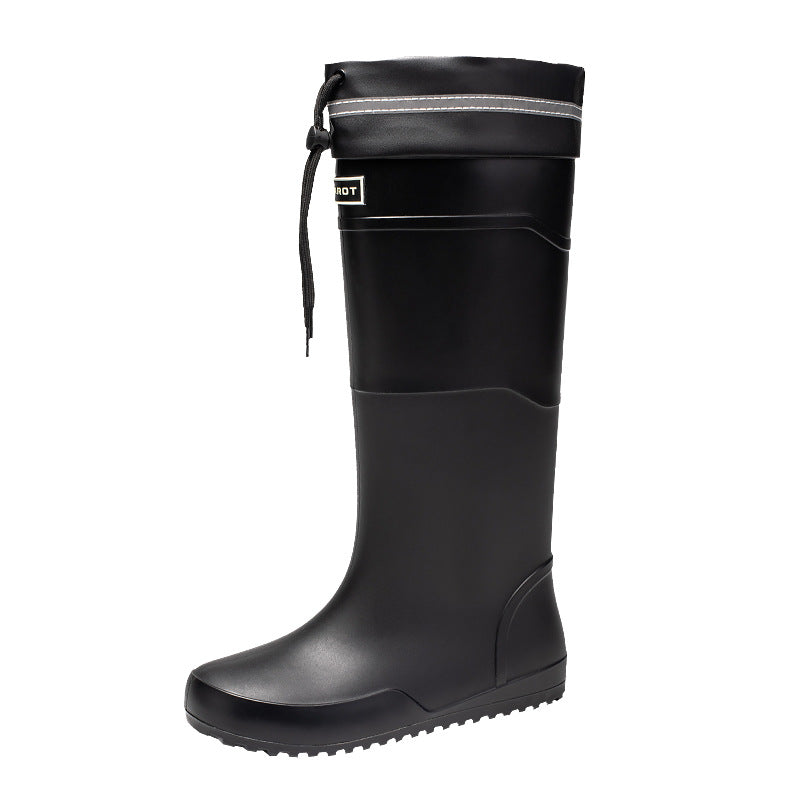 Herren wasserdichte kniehohe Gummistiefel mit verstellbarem Schaftverschluss und rutschfester Profilsohle Shop Nory