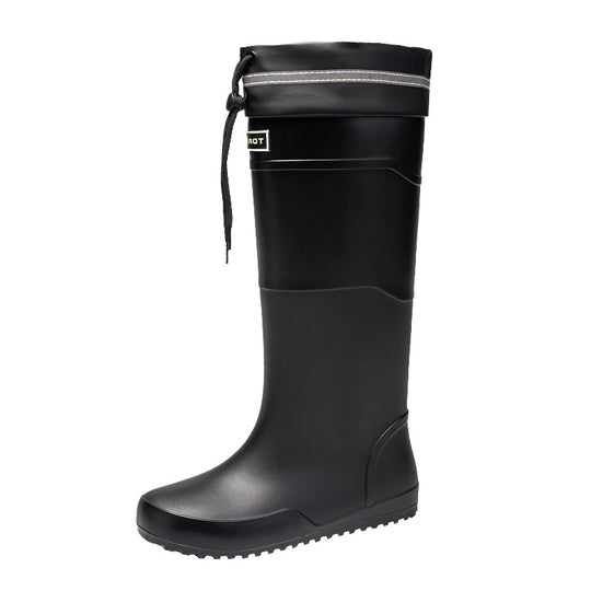 Herren wasserdichte kniehohe Gummistiefel mit verstellbarem Schaftverschluss und rutschfester Profilsohle Shop Nory