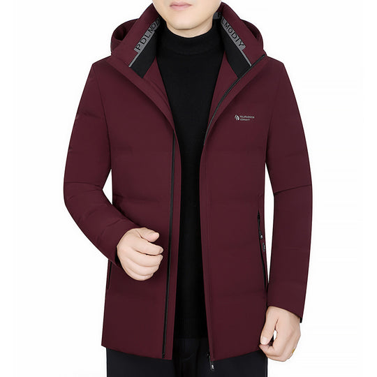 Herren Wattierter City-Mantel mit Kapuze, nahtlosem Minimaldesign und winddichter Performance-Außenhaut Shop Nory
