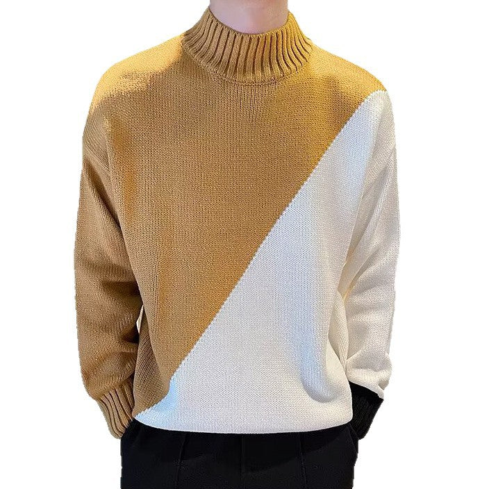 Herren Modischer Grobstrickpullover mit hohem Kragen Shop Nory