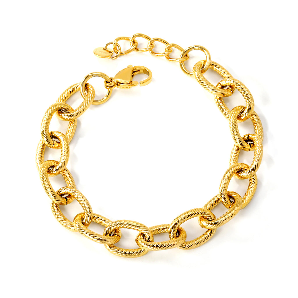 Damen Armband aus hochwertigem, goldplattiertem Edelstahl mit verstellbarem Verschluss Shop Nory