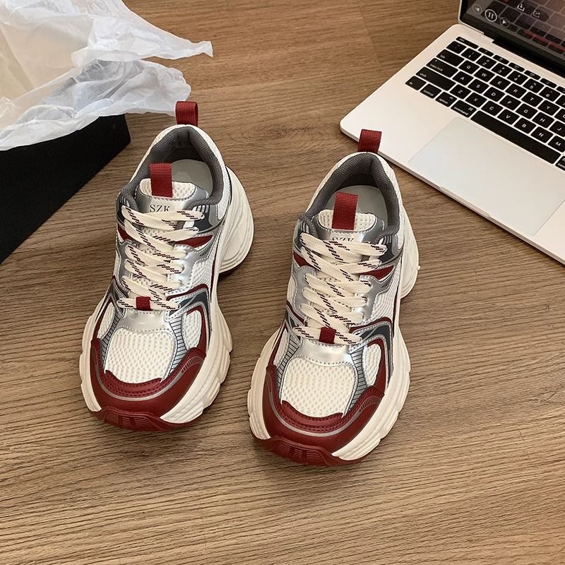 Damen Voluminöse Chunky‑Sneaker mit atmungsaktivem Mesh‑PU‑Mix und skulpturierter Wedge‑Sohle Shop Nory