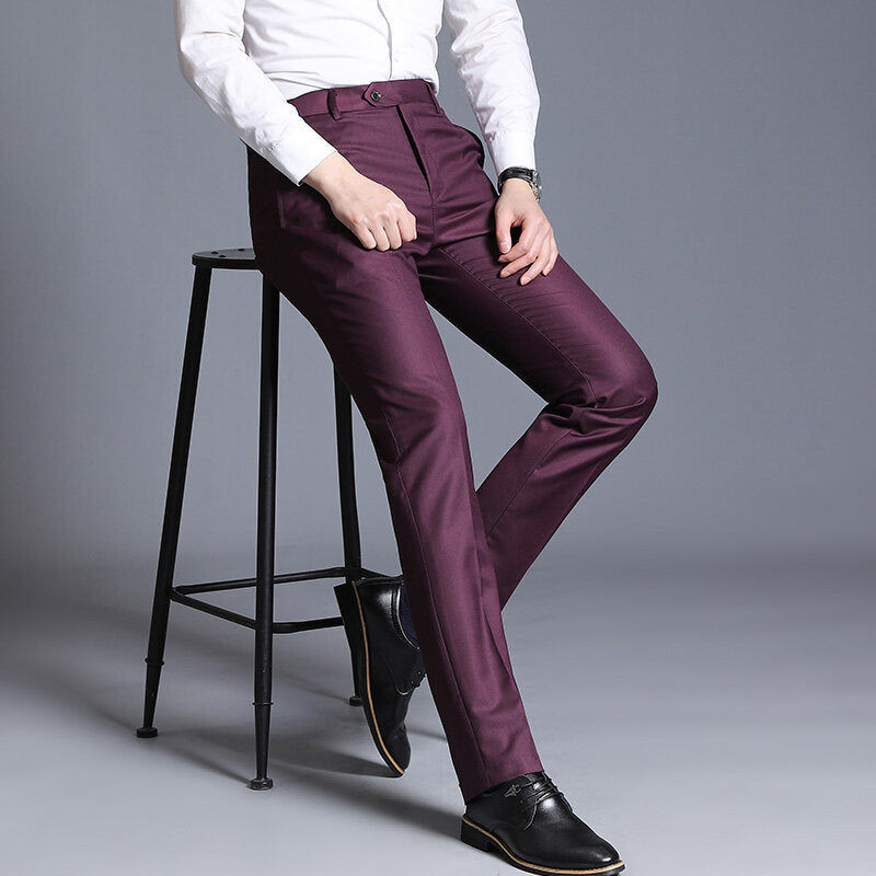 Herren elegante Slim-Fit Anzughose