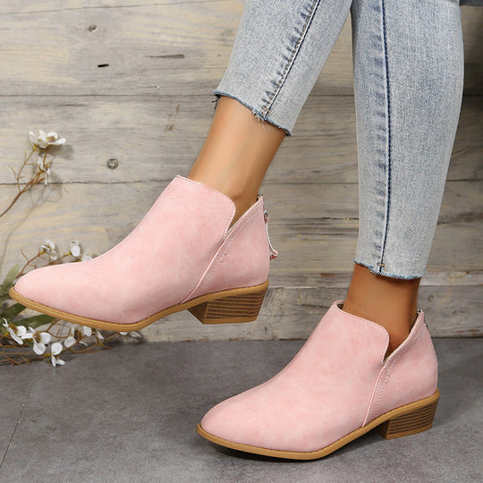 Damen elegante Stiefeletten mit modischem Reißverschluss und komfortablem Fußbett Shopnory