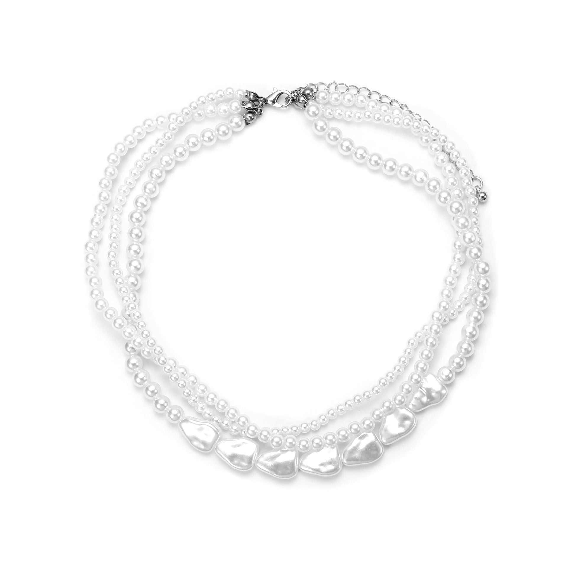 Damen Perlenhalskette mit feinen Gliederketten Shop Nory